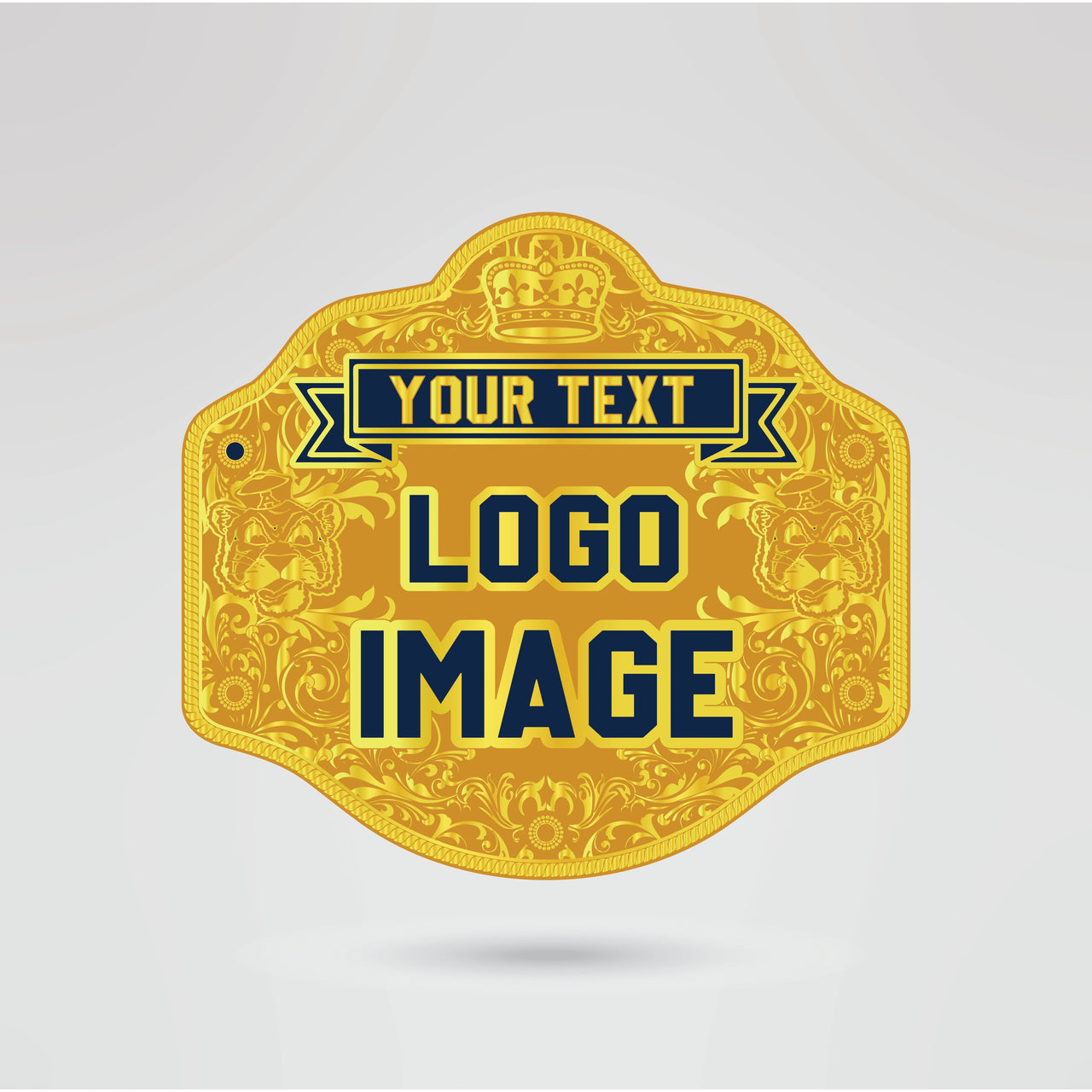 Custom Auburn University main plate for championship belt featuring logo and text options.