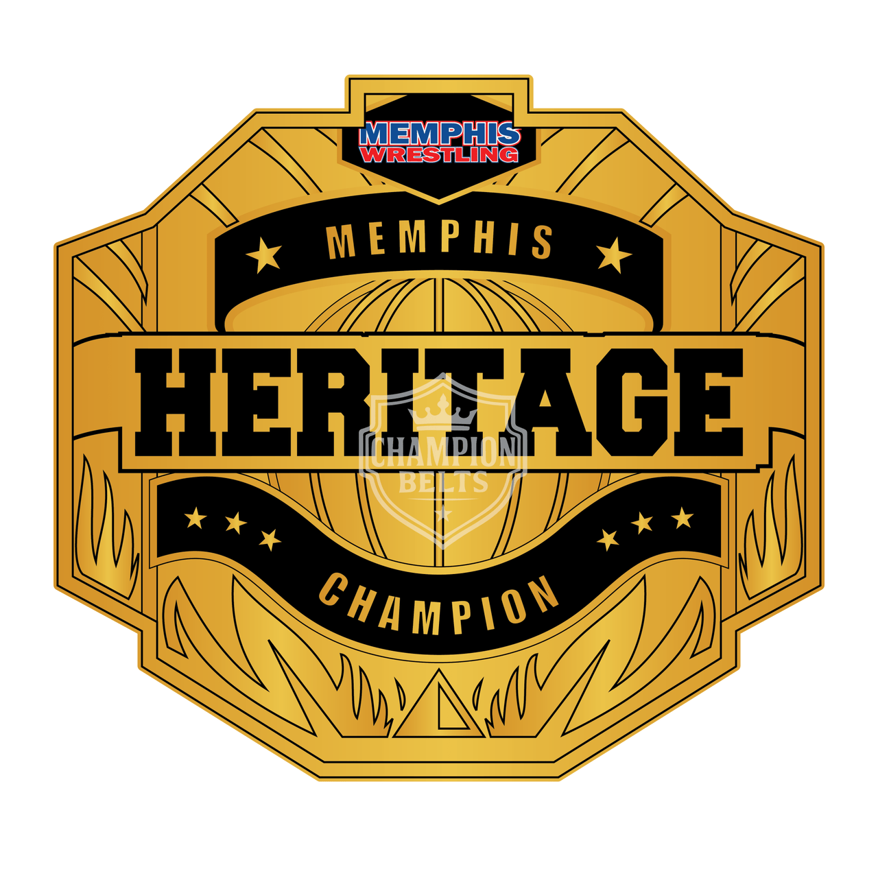 Memphis Heritage Champion Belt Plate – Legacy Gold Edition - Championship BeltschampionbeltsshopChampionship BeltsstandardMemphis Heritage Champion Belt Plate – Legacy Gold Edition
