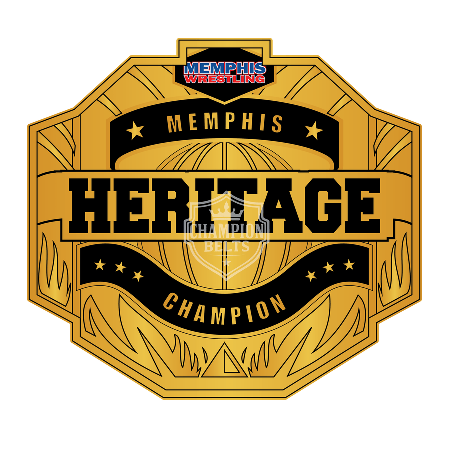 Memphis Heritage Champion Belt Plate – Legacy Gold Edition - Championship BeltschampionbeltsshopChampionship BeltsstandardMemphis Heritage Champion Belt Plate – Legacy Gold Edition