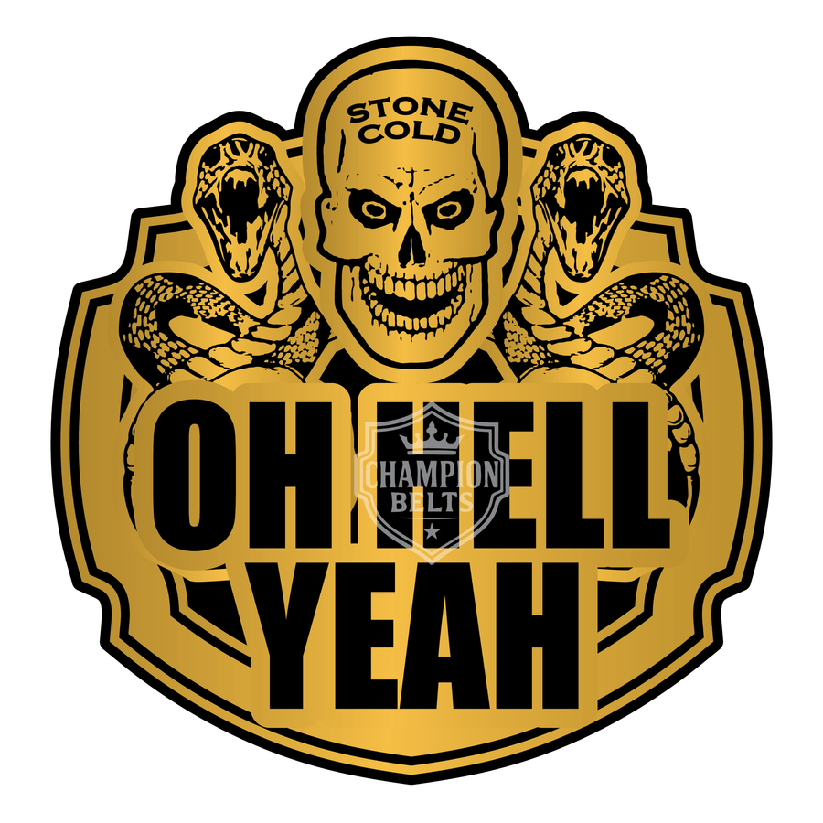 Stone Cold Steve Austin "Texas Rattlesnake" Tribute Belt Plate – Gold Edition - Championship BeltschampionbeltsshopChampionship BeltsstandardStone Cold Steve Austin "Texas Rattlesnake" Tribute Belt Plate – Gold Edition