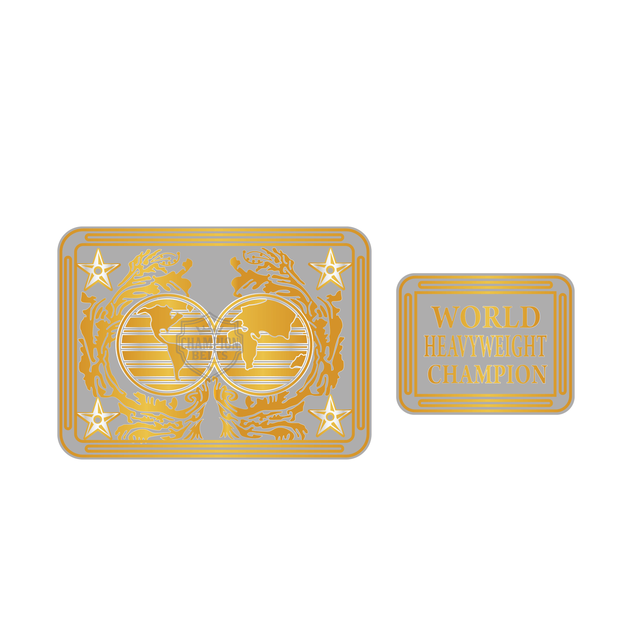 World Heavyweight Wrestling Champion Belt Plate – Silver & Gold Edition - Championship BeltschampionbeltsshopChampionship BeltsstandardWorld Heavyweight Wrestling Champion Belt Plate – Silver & Gold Edition