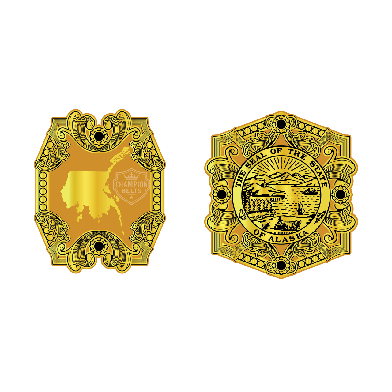 WrestlePro Alaska Tag Team Championship Belt Plate – Gold Edition - Championship BeltschampionbeltsshopChampionship BeltsStandardWrestlePro Alaska Tag Team Championship Belt Plate – Gold Edition