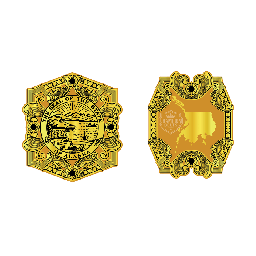 WrestlePro Alaska Tag Team Championship Belt Plate – Gold Edition - Championship BeltschampionbeltsshopChampionship BeltsStandardWrestlePro Alaska Tag Team Championship Belt Plate – Gold Edition